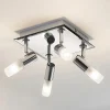 Badkamer plafondlamp Zela, 32 cm, chroom, 4-lamps, IP44