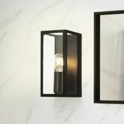 Badkamer wandlamp Amezola, 1-lamp, zwart