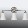 Badkamer wandlamp Huguenot Lake, met drie lampjes
