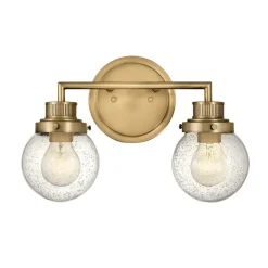Badkamer wandlamp Poppy, 2-lamps, messing