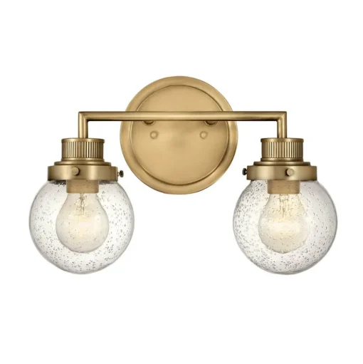 Badkamer wandlamp Poppy, 2-lamps, messing