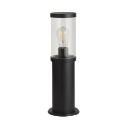 Bakerloo sokkellamp, IP44, zwart, hoogte 45 cm, metaal