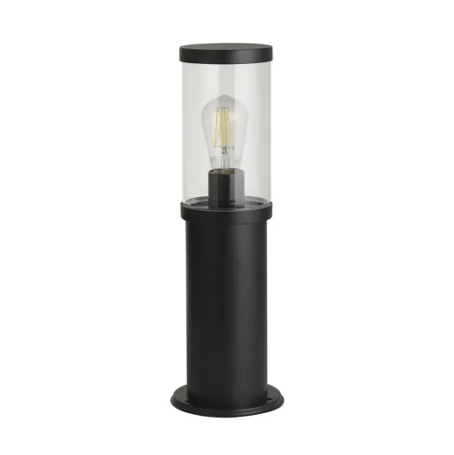 Bakerloo sokkellamp, IP44, zwart, hoogte 45 cm, metaal