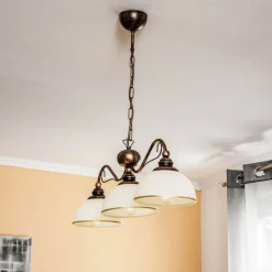 Balk hanglamp Casale, 3-lamps lengte 74cm