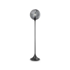 Ballroom vloerlamp, rookgrijs, glas, handgeblazen, dimbaar