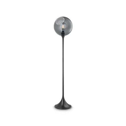 Ballroom vloerlamp, rookgrijs, glas, handgeblazen, dimbaar