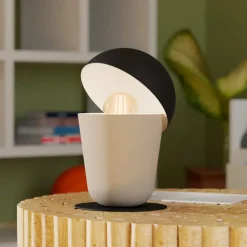 Batabano tafellamp Mite, zandkleur/zwart