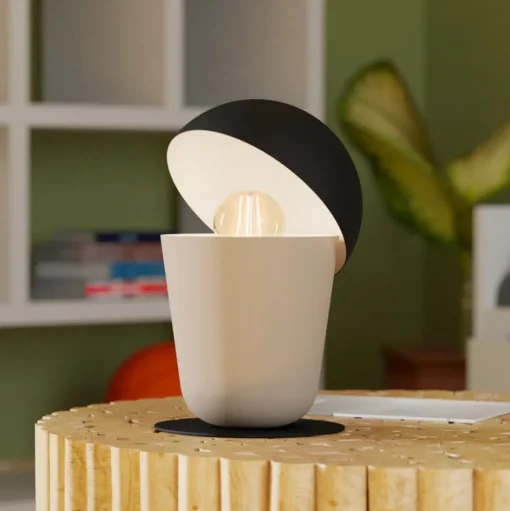 Batabano tafellamp Mite, zandkleur/zwart