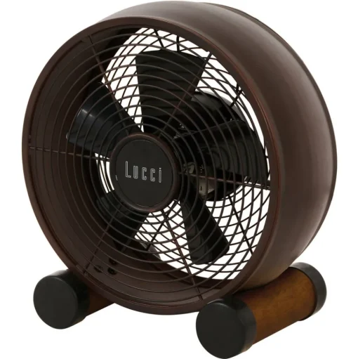 Beacon tafelventilator Breeze brons/walnoot, Ø 20 cm, stil