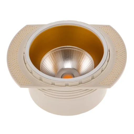 Bega LED plafondinbouwspot Studio Line, wit/messing, gegoten aluminium