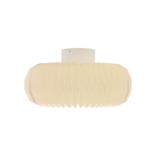 Belloy 40 plafondlamp, papieren plissékap, wit