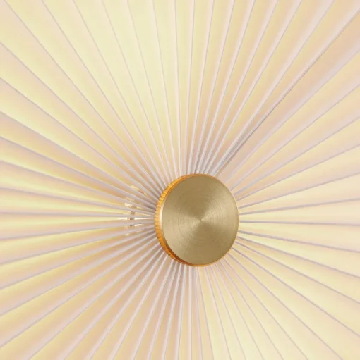 Belloy 40 plafondlamp, papieren plissékap, wit
