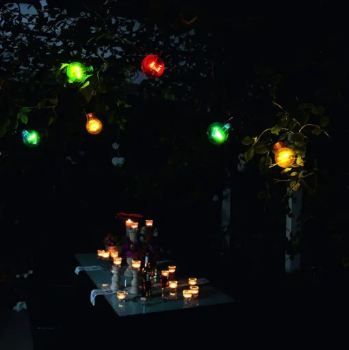 Biertuin lichtketting 20 kleurrijke LED lampen