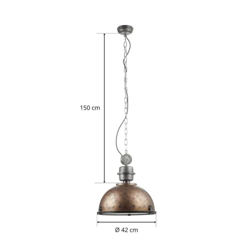 Bikkel koperbruine hanglamp met industriële look