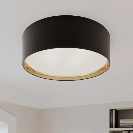 Bilbao plafondlamp, zwart/goud, Ø 60 cm