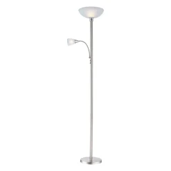 Blade uplighter met leeslampje, mat nikkel