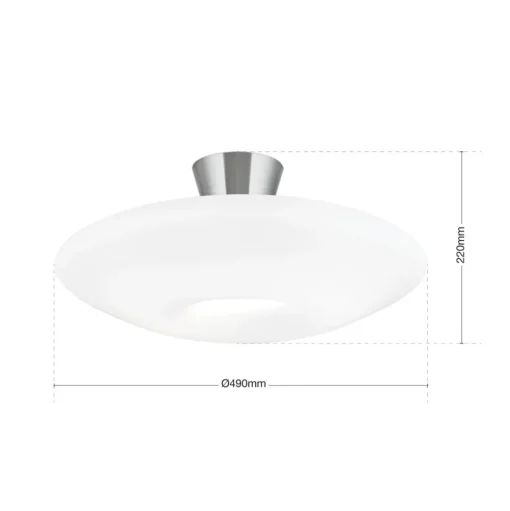 Blanc plafondlamp, opaal glas, mat nikkel