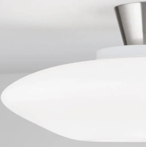 Blanc plafondlamp, opaal glas, mat nikkel