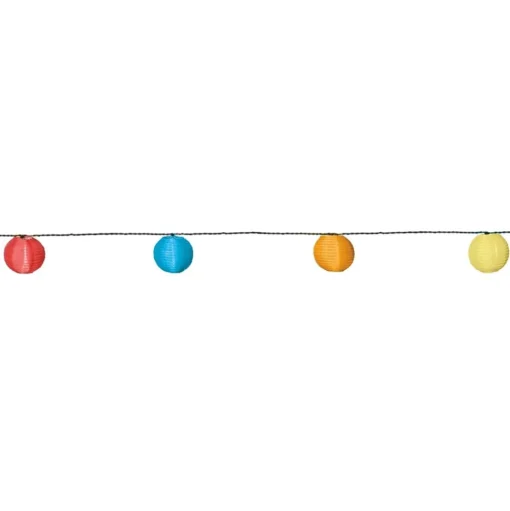 Bonte led-solar-lichtketting met 10 lampions