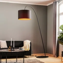 Booglamp Alice met zwart-gouden kap