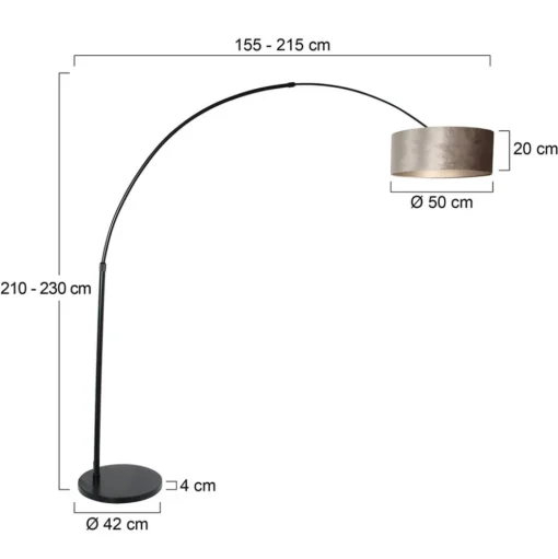 Boog-vloerlamp Sparkled Light zwart/zilver