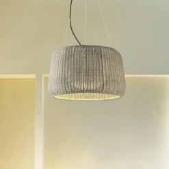 Bover LED buiten hanglamp Fora 90, natuurlijk wit/beige