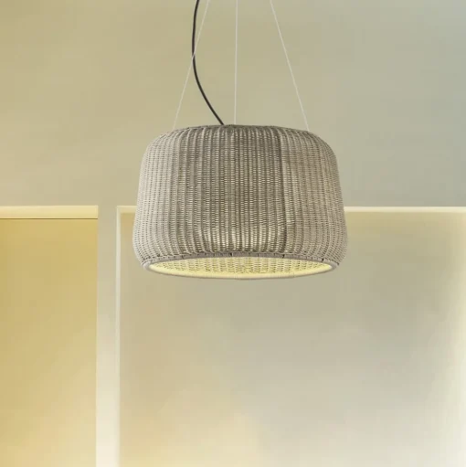 Bover LED buiten hanglamp Fora 90, natuurlijk wit/beige