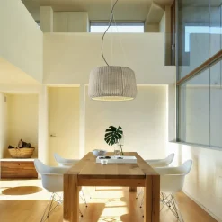 Bover LED buiten hanglamp Fora 90, natuurlijk wit/beige