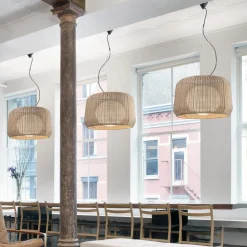 Bover LED buiten hanglamp Fora 90, natuurlijk wit/beige