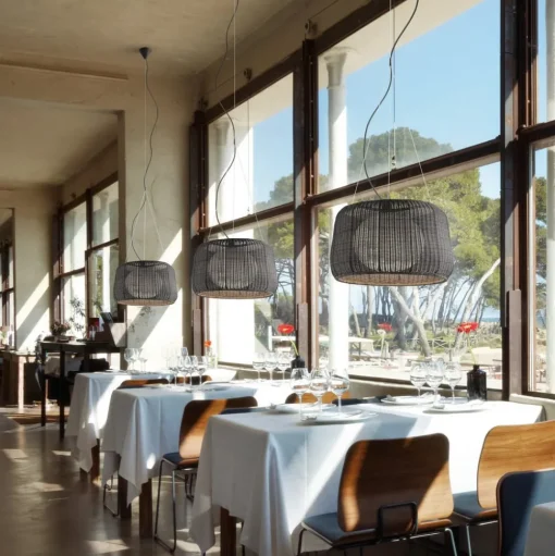 Bover LED buiten hanglamp Fora 90, grafietbruin/bruin