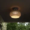 Bover LED buiten plafondlamp Perris, bruin/bruin, Ø 47 cm