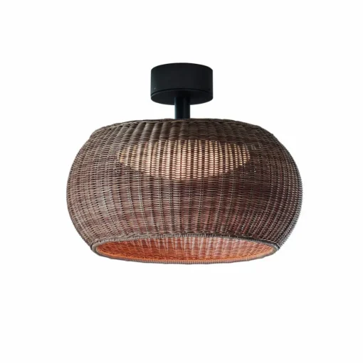 Bover LED buiten plafondlamp Perris, bruin/bruin, Ø 47 cm