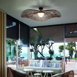 Bover LED buiten plafondlamp Mediterránia, bruin, Ø 105 cm