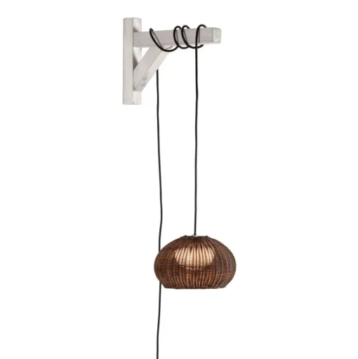 Bover LED hanglamp Garota, stekker grafietbruin/bruin