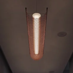 Bover LED hanglamp Nans Balis S/140, bruin/rood, 140 cm
