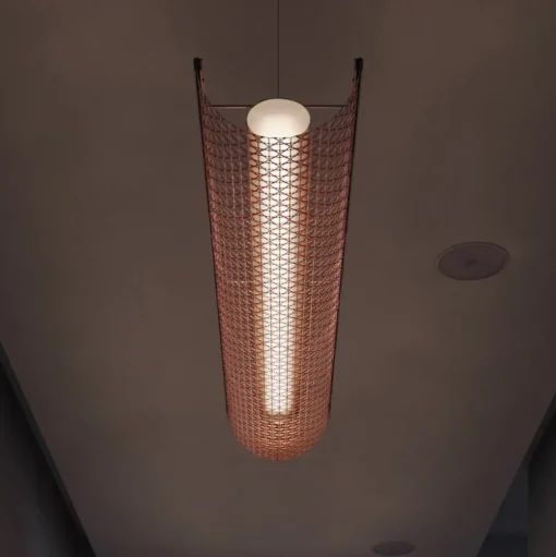 Bover LED hanglamp Nans Balis S/140, bruin/rood, 140 cm
