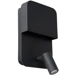 Boxer LED wandlamp met spot, zwart