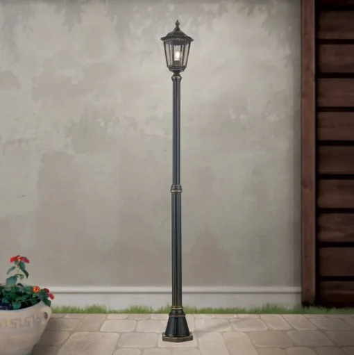 Bruine lantaarnpaal Fabio, 1-lichts, 211 cm