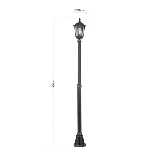 Bruine lantaarnpaal Fabio, 1-lichts, 211 cm