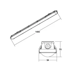 BRUMBERG Humid One Pro LED badlamp Dali 149cm