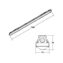 BRUMBERG Humid One vochtbestendige lamp, 28 W, 149 cm