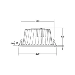 BRUMBERG LED inbouwdownlight Lydon Maxi, aan/uit, 4.000 K