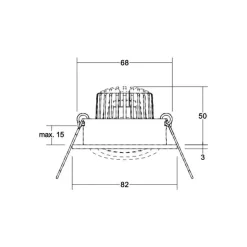 BRUMBERG LED inbouwspot Tirrel-R, RC, ronde driver, mat aluminium