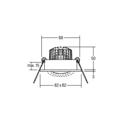 BRUMBERG LED inbouwspot Tirrel-S, aan/uit, chroom