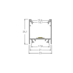 BRUMBERG montageprofiel hoogte 25 mm lengte 2 m zwart