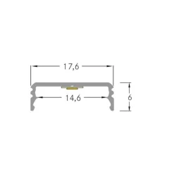 BRUMBERG One LED opbouwprofiel, aluminium, vlak, 3 meter