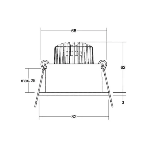 BRUMBERG Tirrel diepe LED inbouwspot on/off 830 rond, zwart