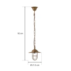 Bruno hanglamp voor buiten, antiek messing