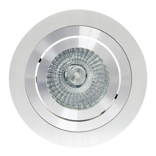 Básico inbouwlamp, rond, satijn nikkel