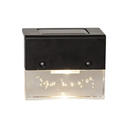 Bubbly Fence LED lamp op zonne-energie, zwart, kunststof, set van 4
